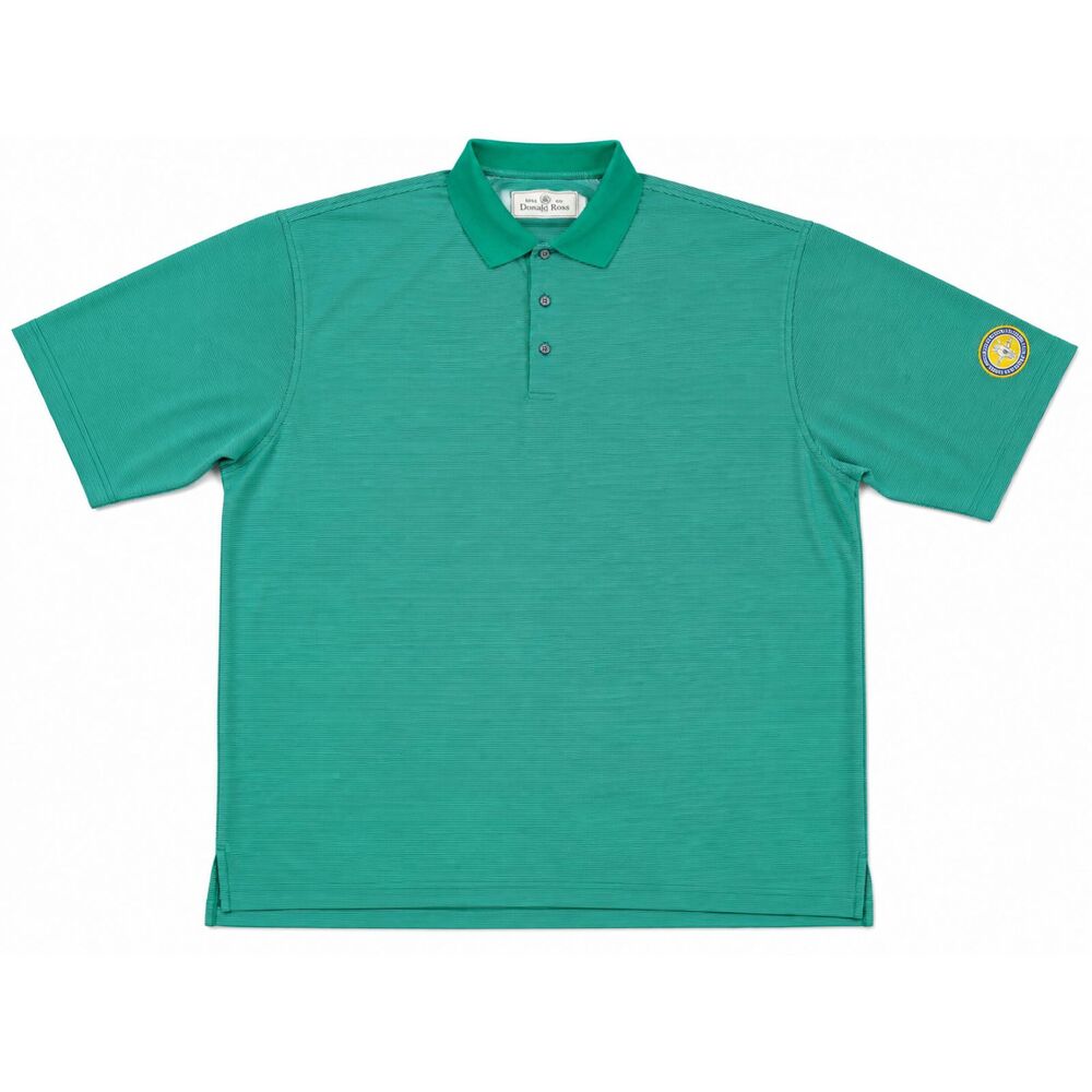Donald Ross Green White Striped Golf Polo Shirt PCA Championship Men's XL